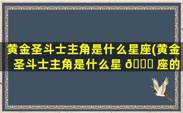 黄金圣斗士主角是什么星座(黄金圣斗士主角是什么星 🍀 座的 🌲 人)